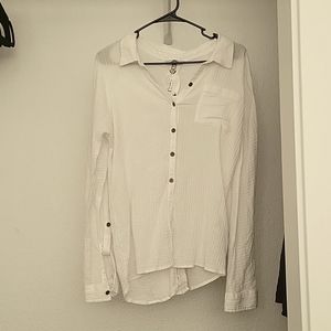 BKE Longsleeve White Shirt, Medium